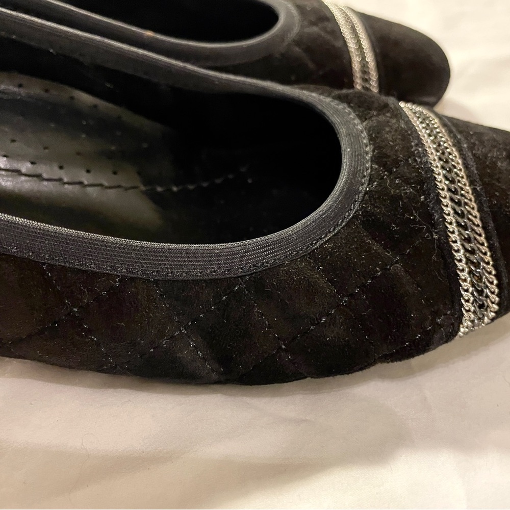 Vaneli Velvet Flats with Chain Detail